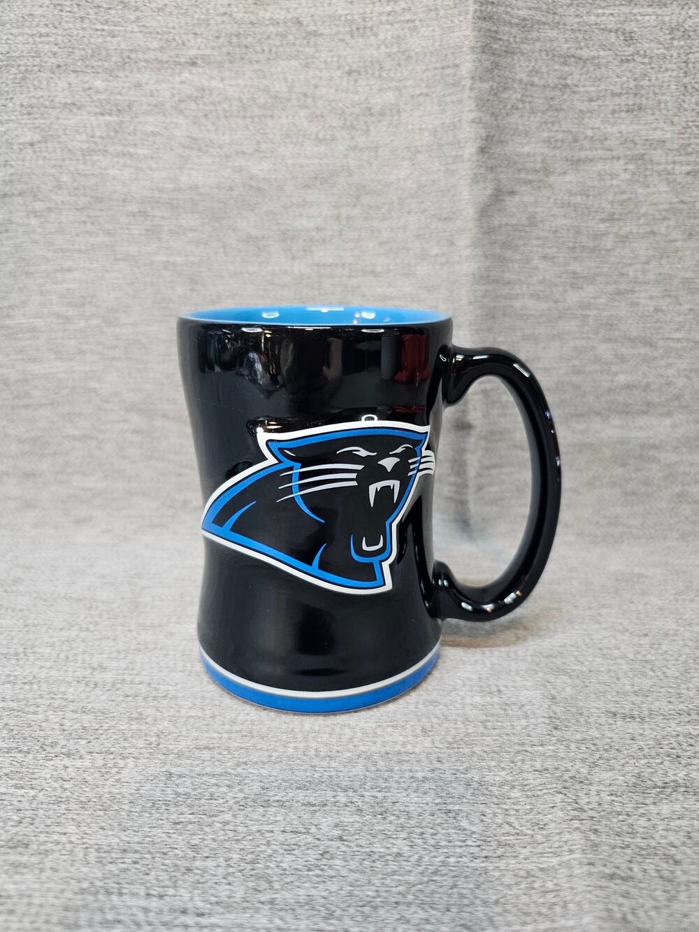 Carolina Panthers 14 oz Team Color Sculpted Logo Relief Coffee Mug NFL branded